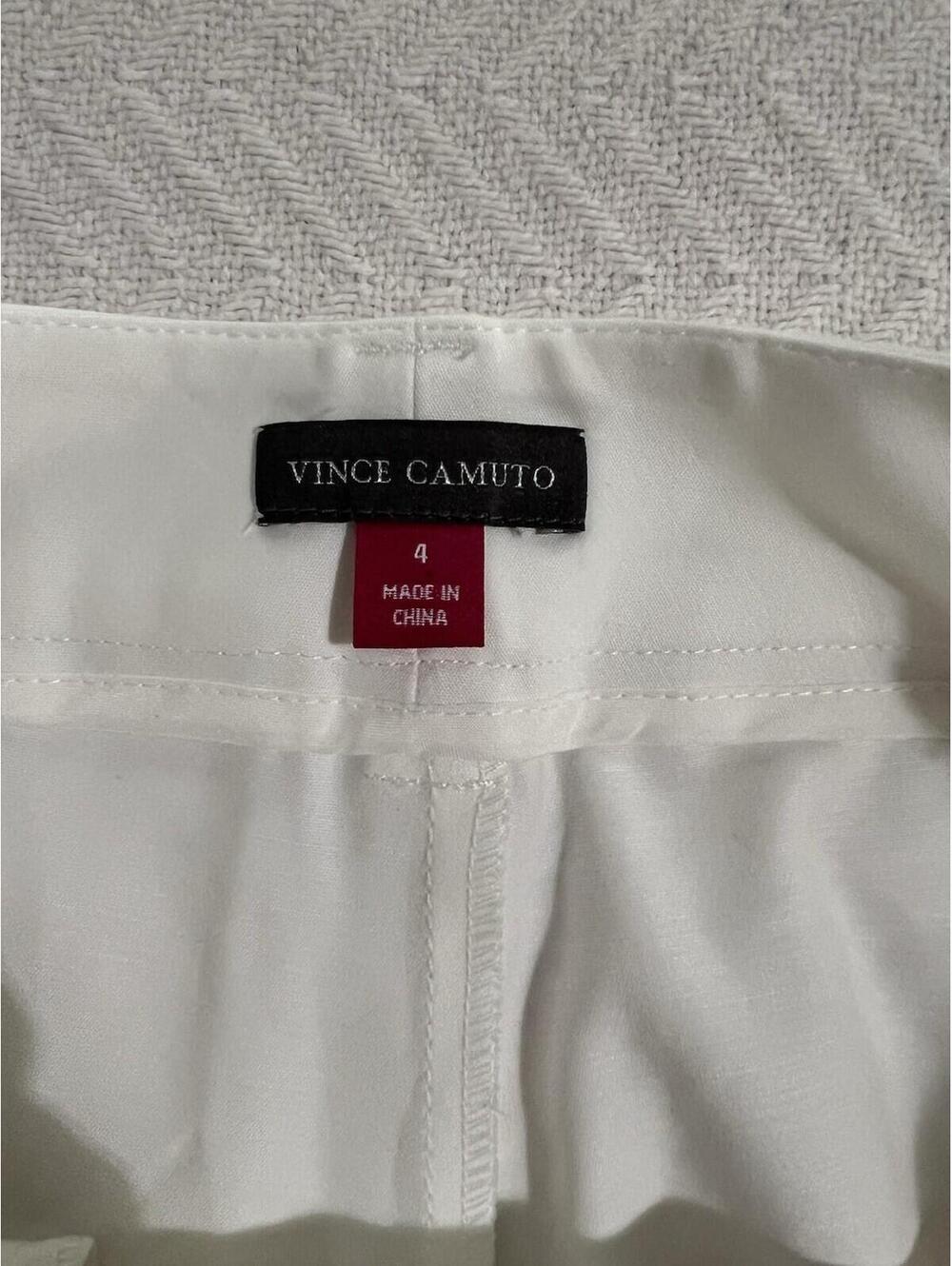 Vince Camuto Chino Shorts White Cotton Blend Size 4 Flat Front Pockets Women